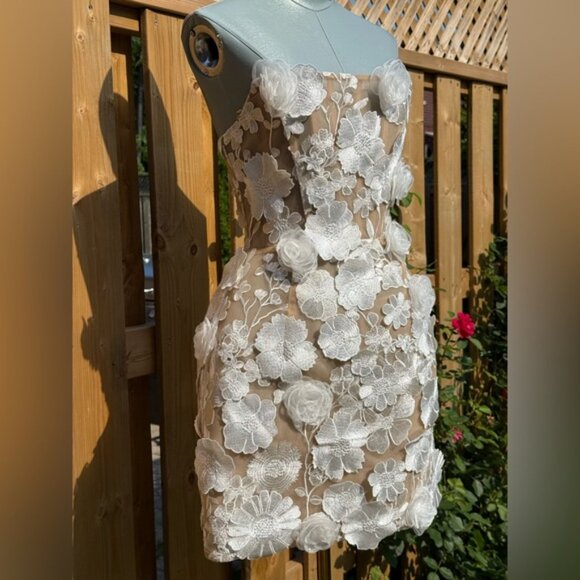 🆕 BRONX & BANCO 🧿 NWOT Jasmine Maraya White Mini Dress - Sz S / US 4 - Picture 4 of 16